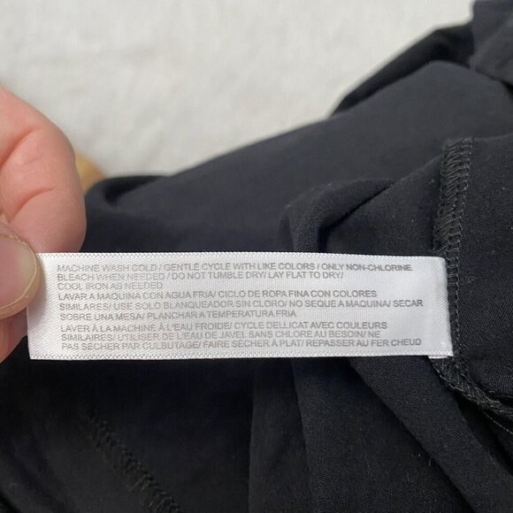 Eloquii Shirt Blouse Plus Size 18/20 Gingham Sleeve Black White Drawstring Waist - Picture 9 of 9